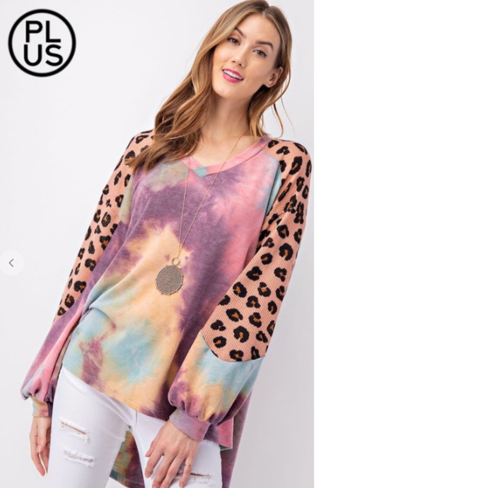 LAST 1 - NWT Boutique Hi-Lo tie dye cheetah waffle - Picture 6 of 6